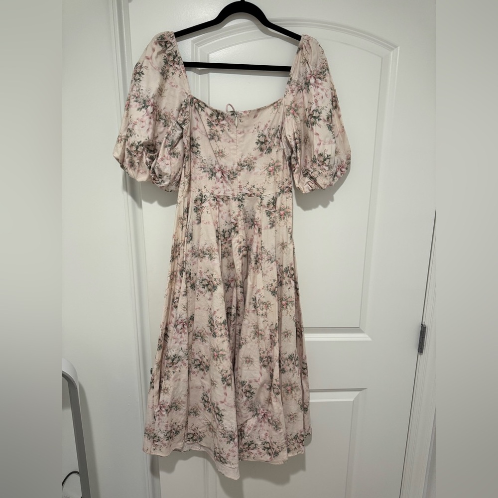 Selkie Cream Floral Midi Dress - Picture 8 of 11